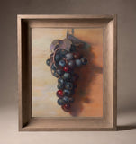 Nature Morte "Raisins" – Peinture à l'Huile Originale sur Carton (Format A4) – Décoration Cuisine & Vigne
