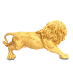 statue de lion en bois