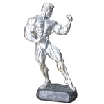 statue homme musclé argent