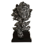 Statue Tête De Lion Argent