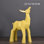 statue cerf jaune 