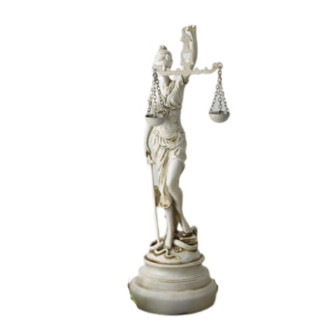 Petite statue de la justice.