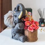 Statue éléphant pot de fleurs
