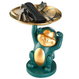 Statue Singe Assiette Vert